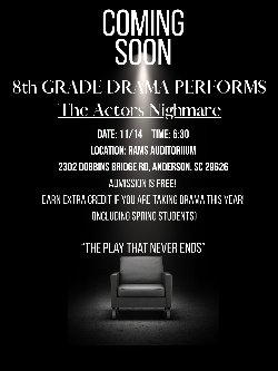 8th grade drama production flyer